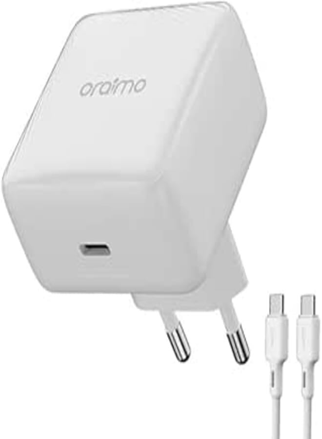 Oraimo PowerCube 20 Chic Fast Charger, 20W Type-C, Compact and Portable,OCW-5201E+CC54 - White